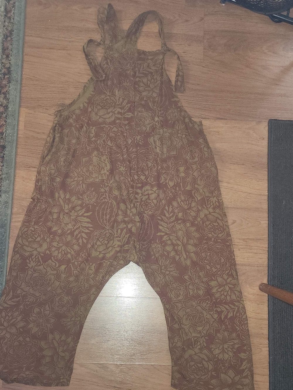 Floral Print Brown Overalls for Women